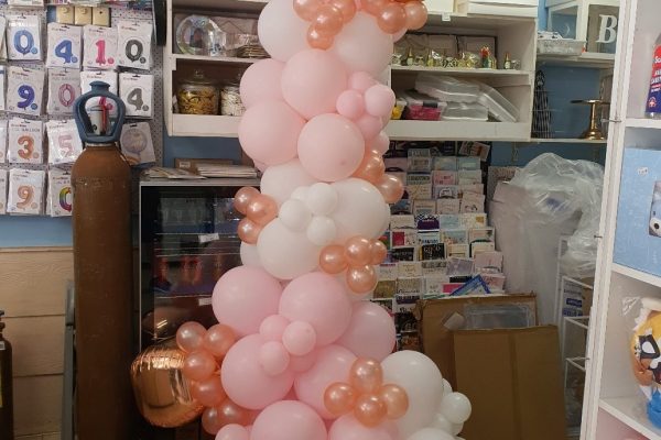 Balloon Garland. White, light pink & rose gold balloons.