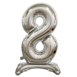 30inch Decrotex Standing Foil Balloon Silver #8
